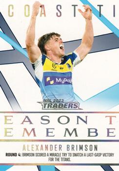 2023 NRL Traders Titanium - Season To Remember #SR14 Alexander Brimson Front